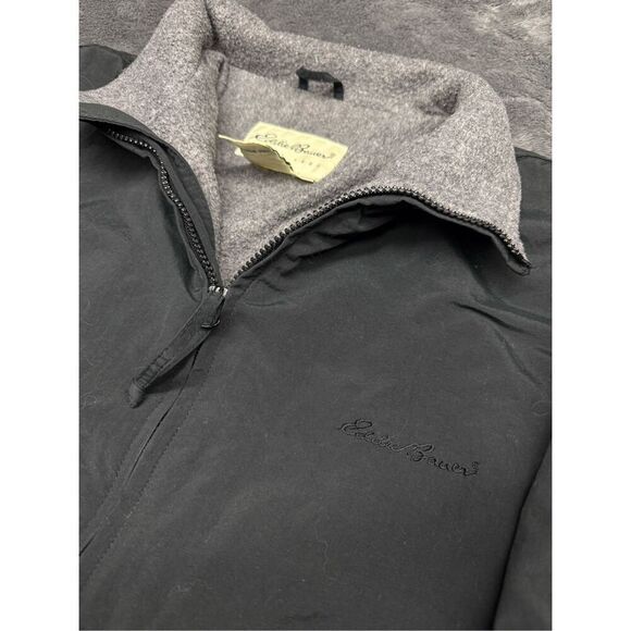 Eddie Bauer Men’s Small black and grey medium weight black jacket! - Picture 2 of 4